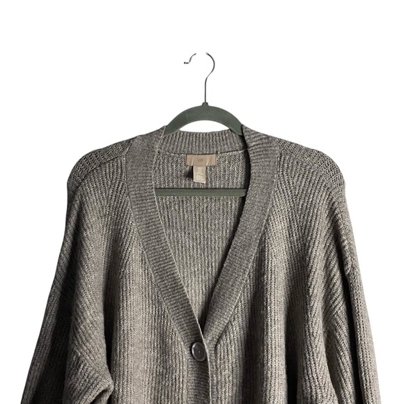 H&M Women's Taupe Button-Down Knit Cardigan - Picture 2 of 7